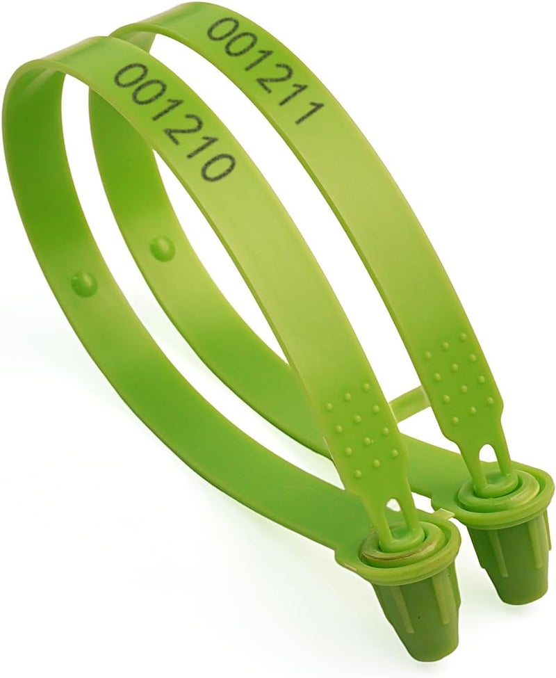 Kocents 100PCS Plastic Truck Seals,Tamper Evident,Each Seal is Numbered Sequentially,Use for Logistics Truck,Trailer, Container Disposable Plastic Seal, Plug-in Type (Green) - Image 4